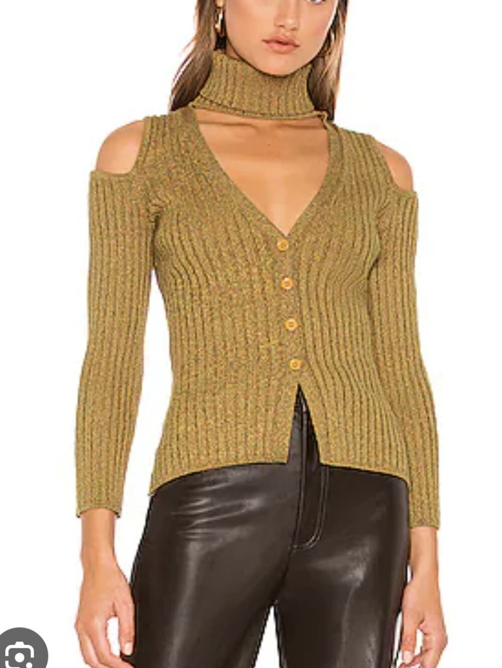 Ronny Kobo Owena Knit In Forest Multi Long Sleeve Top Size Medium